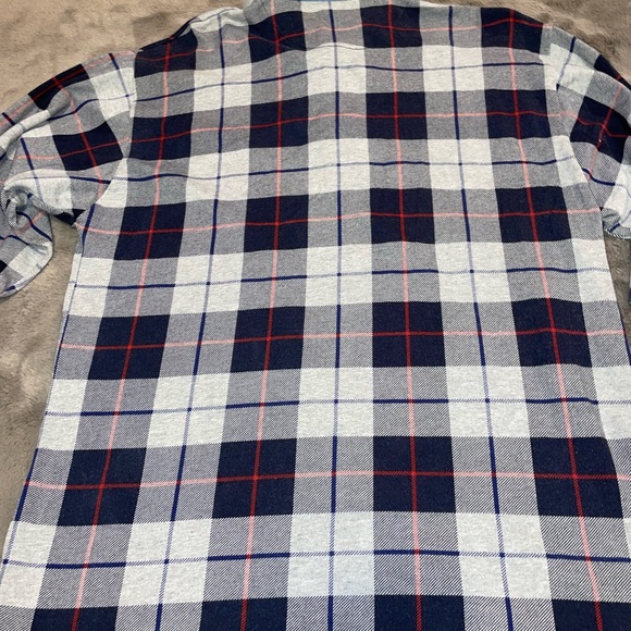 Chaps Ralph Lauren long sleeve checkered polo size L, blue/gray/red - Picture 6 of 9